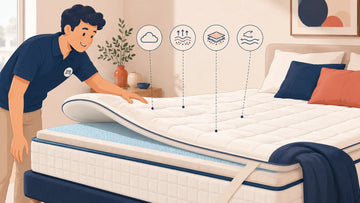 Illustration guide pour choisir un surmatelas sur un lit
