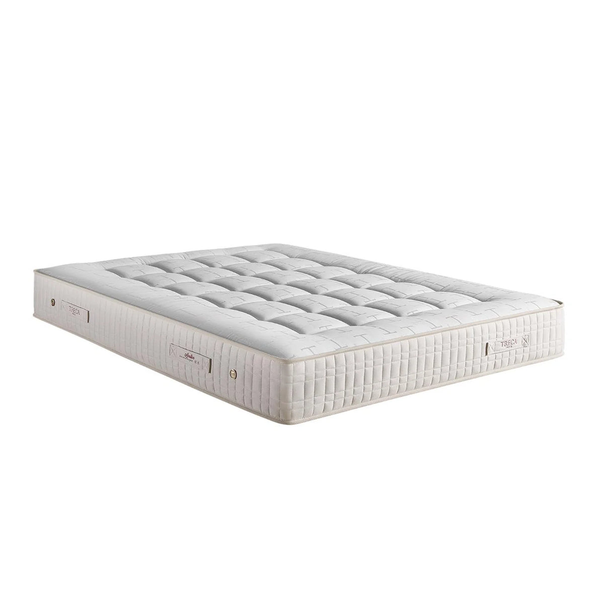 Matelas Tréca Apollon en vue trois-quarts sur fond clair