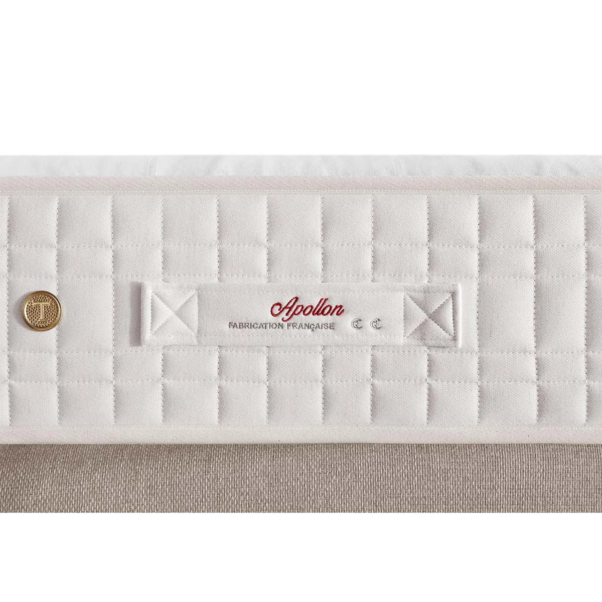 Bande latérale et étiquette du matelas Tréca Apollon